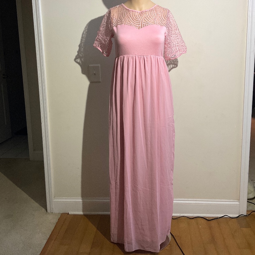 Mesh Sweetheart Maxi Dress